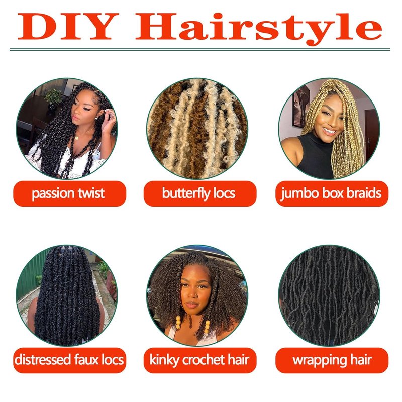 Kinky Braiding Hair - 24 Inch Springy Afro Twist | 8 Packs Soft Locs Brown Cuban Twist Color 30