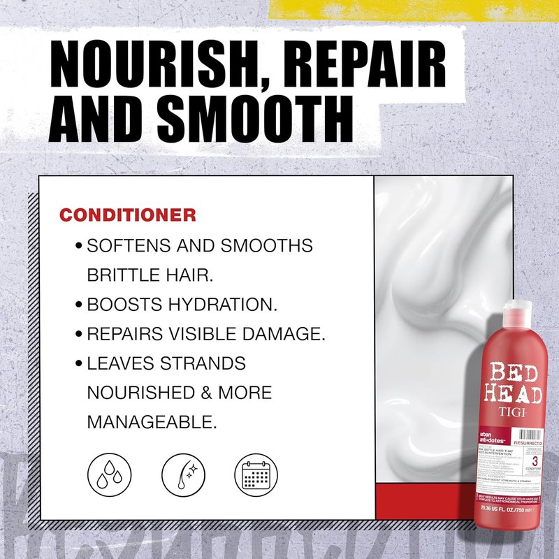TIGI Bed Head Urban Antidotes Resurrection Conditioner - Intensive Moisture Repair for Severely Damaged Hair | 25.36 fl oz