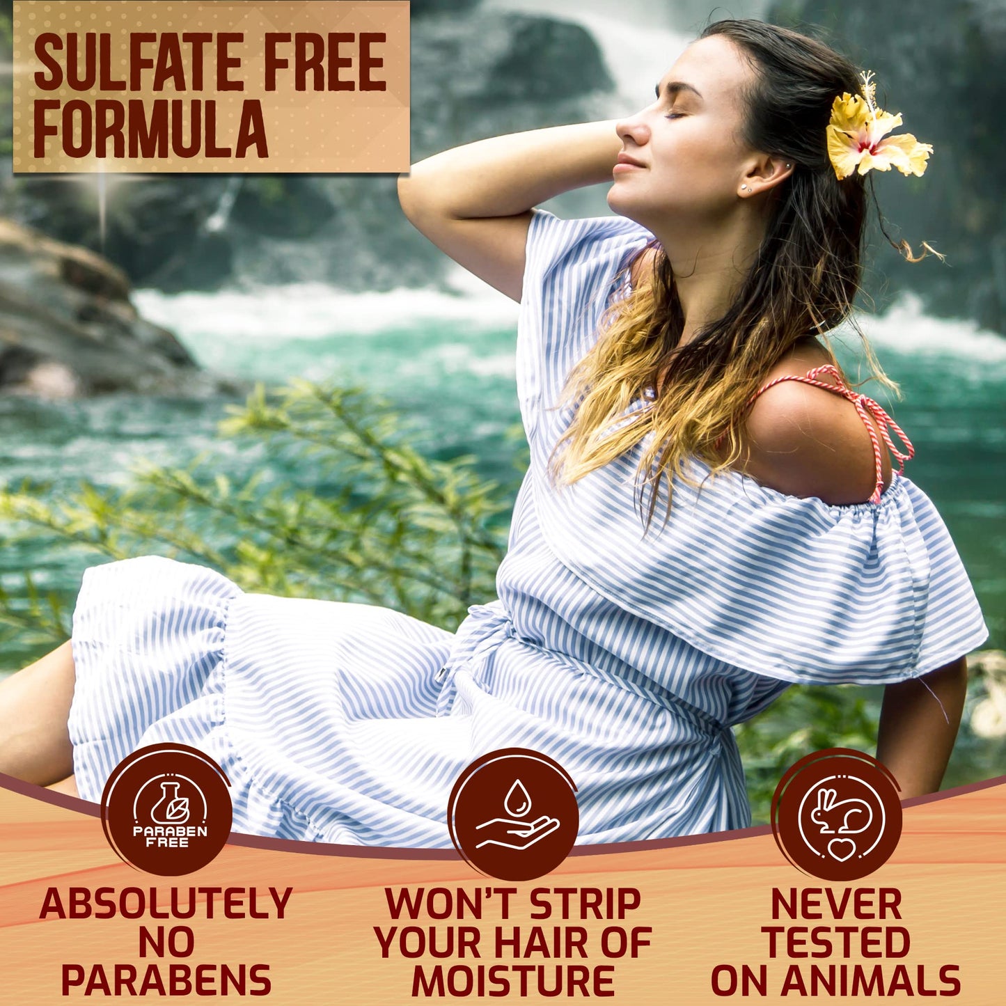 PURE NATURE Moroccan Argan Oil Shampoo and Conditioner and Hair Serum with Biotin, Castor, Rosemary Oil