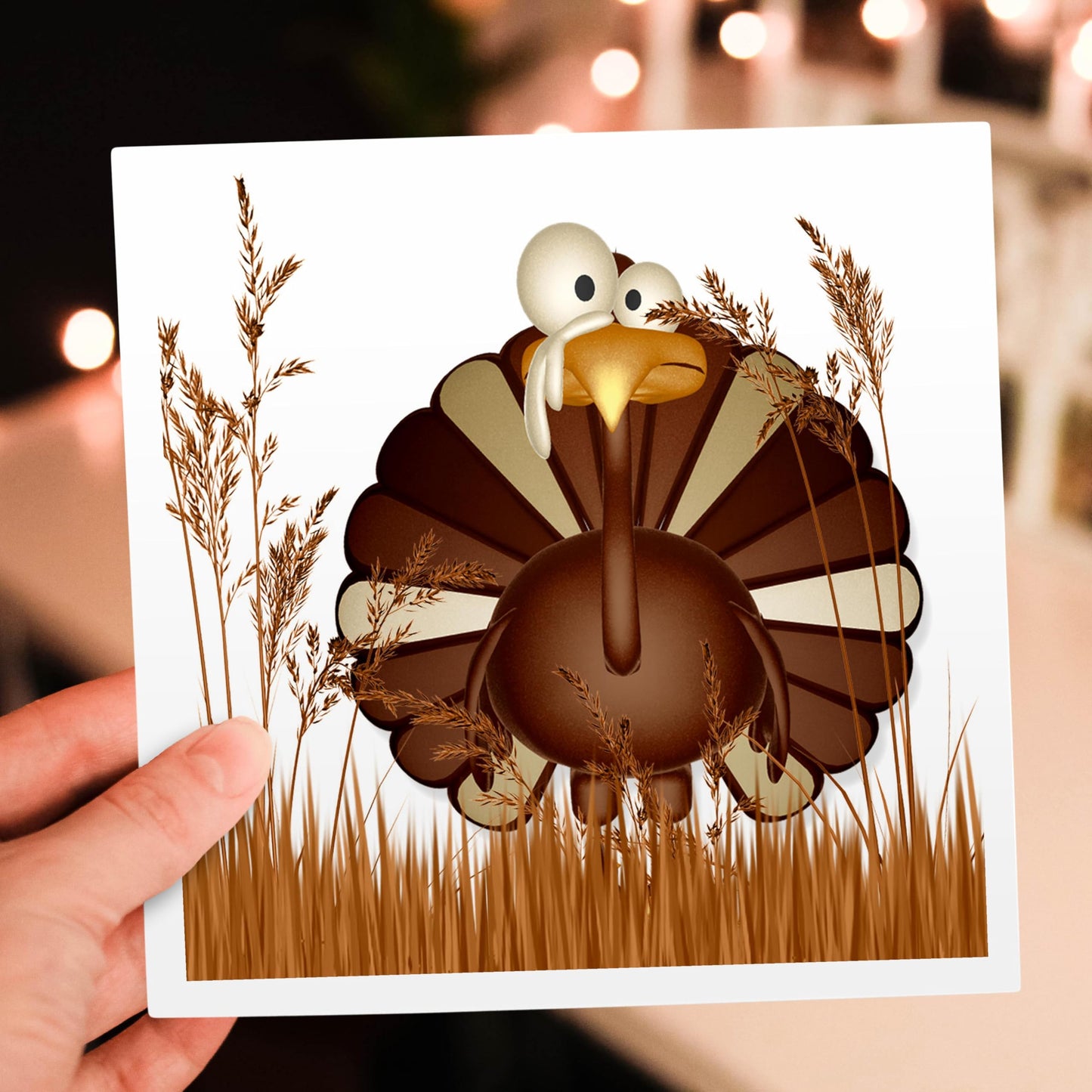 3dRose Greeting Cards - Funny Turkey in Tall Fall Grasses for Thanksgiving - 6 Pack - Autumn Collection