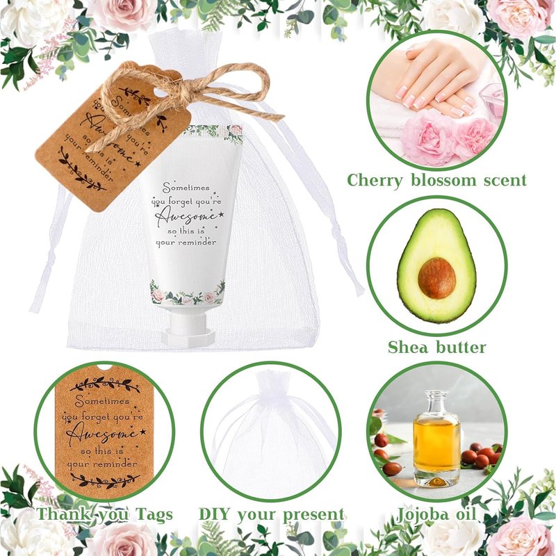 Employee Appreciation Gifts - Mini Lotion Travel Size Hand Cream | 24 Sets Inspirational Thank You Gifts for Staff & Teachers