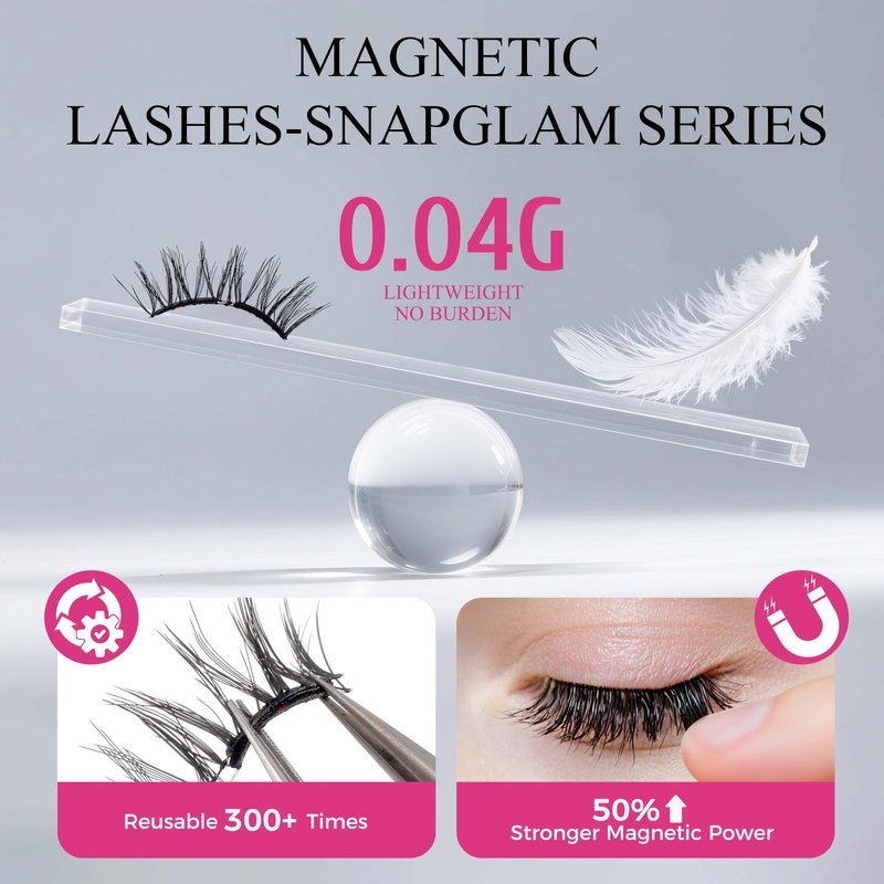 VEYESBEAUTY Magnetic Eyelashes with Applicator Reusable Magnetic Lashes Natural Look No Glue Needed False Eyelashes, Moonlit Lashes Kit Easy to Wear and Remove