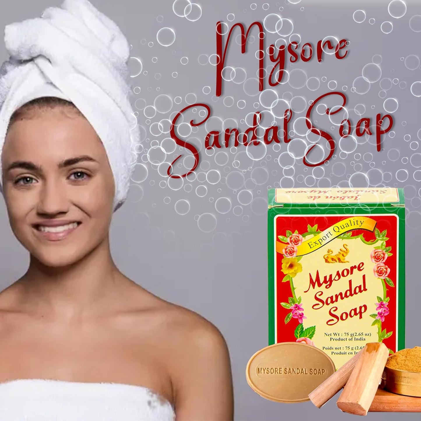 Mysore Sandal Soap - Natural Fragrance Bar | 75g | Pack of 12