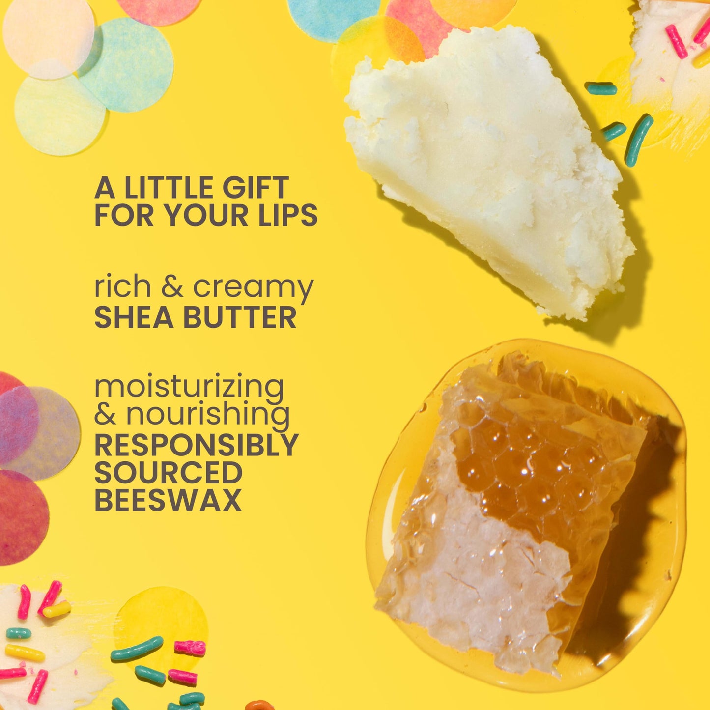 Burt's Bees Lip Balm Party Pack, Birthday Cake, Waffle Cone, Strawberry Shortcake, and Cookies & Cream, All Day Moisturizer, Tint-Free, Natural Origin Conditioning Lip Treatment, 0.15 oz., Four Tubes