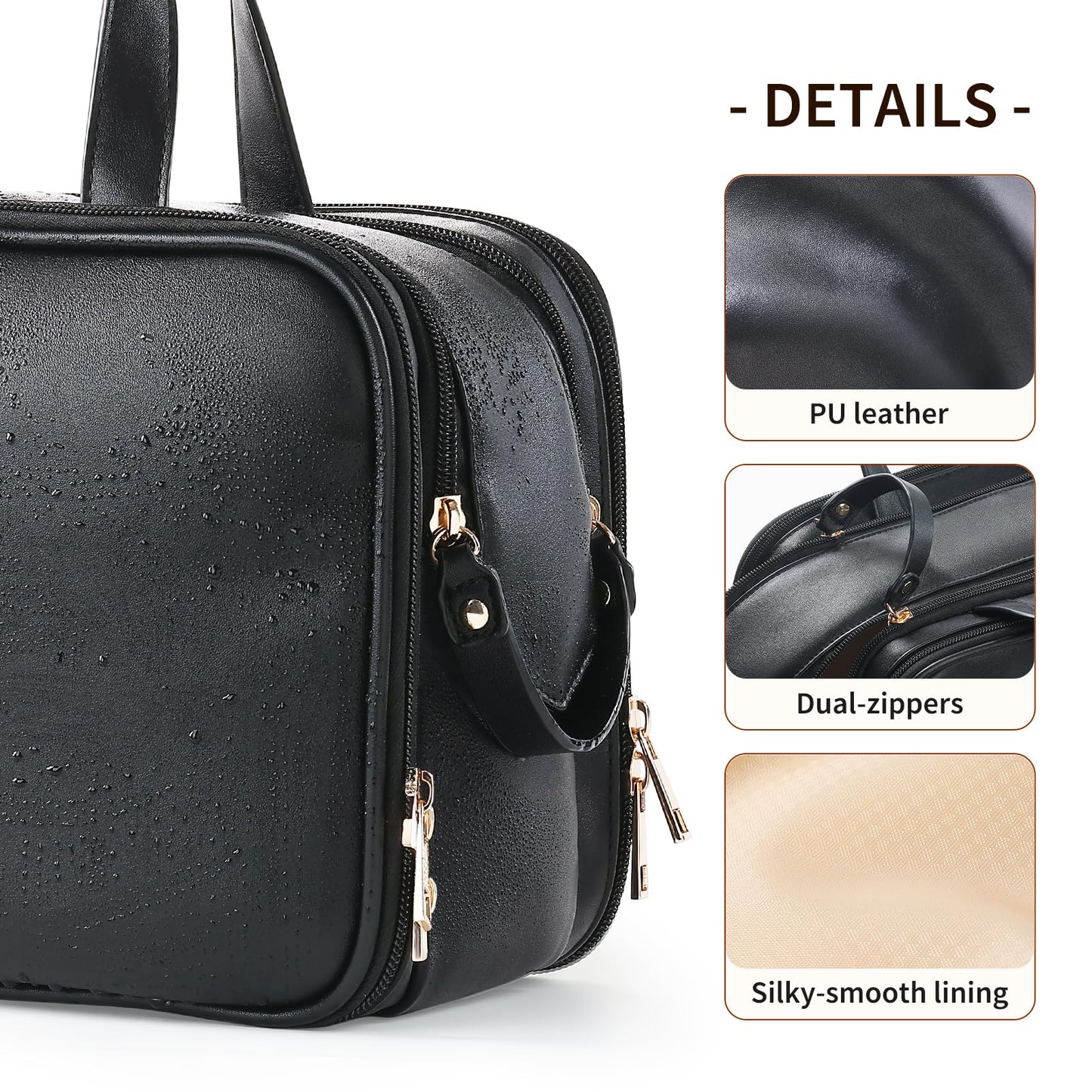 Large Travel Makeup Bag for Women with Luggage Sleeve and Reinforced Dual Handles, Featuring 10 Independent Elastic Brush Slots and 25 Pockets, Large Capacity Waterproof Cosmetic & Toiletry Organizer