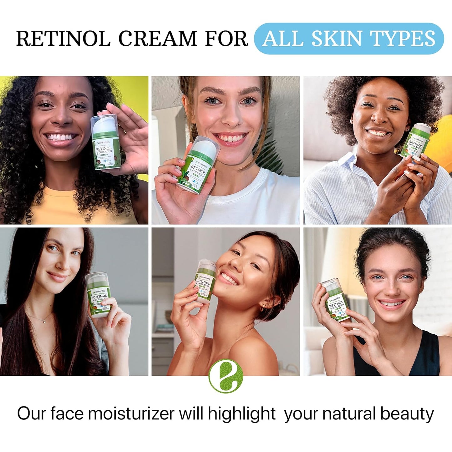 Retinol Cream for Face - Anti-Aging Moisturizer with Collagen & Hyaluronic Acid | Day & Night Use for All Skin Types