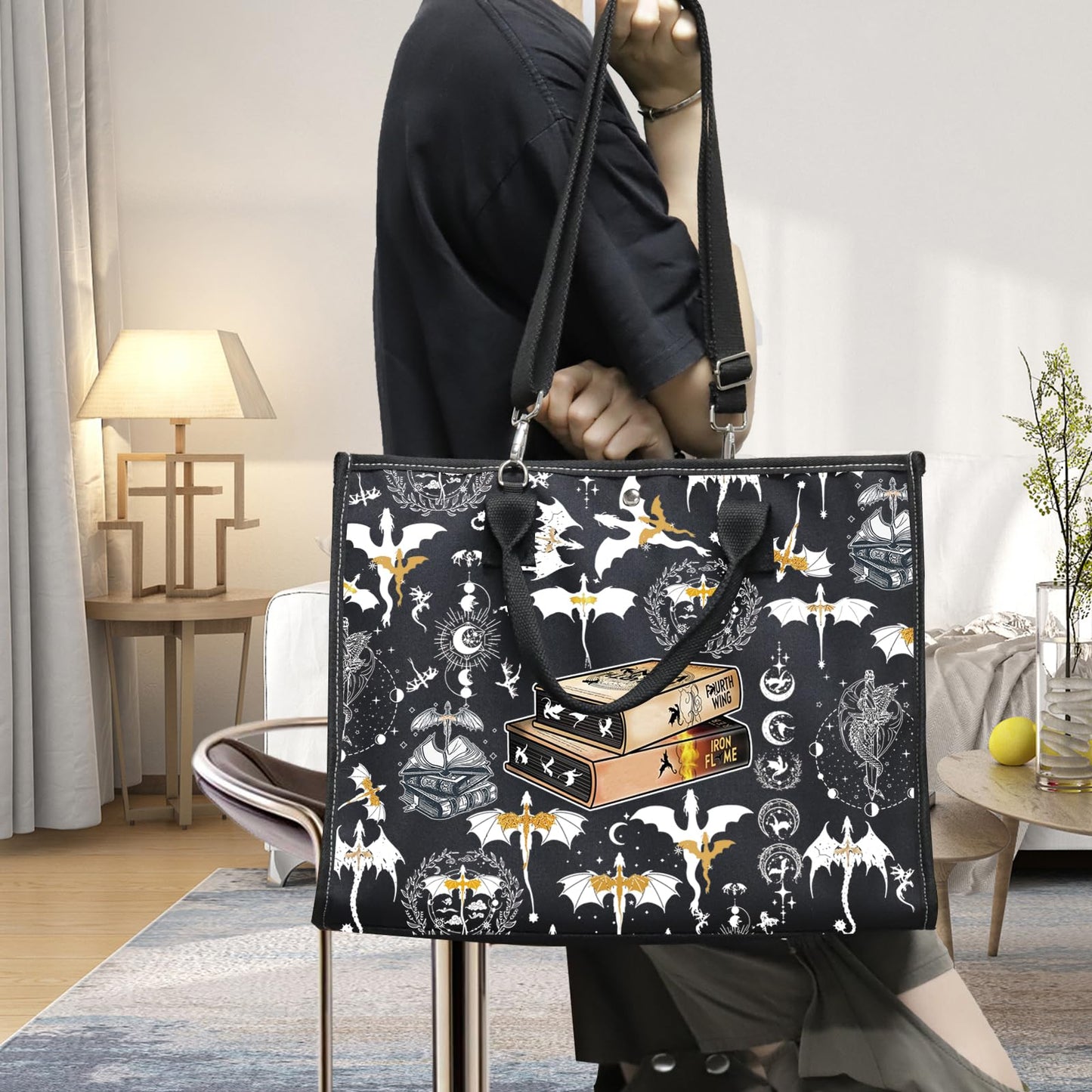 LEVLO Wing Dragon Cosmetic Bag Dragon Rider Inspired Gift Iron Flame Dragon Rider Zipper Pouch Bag Wing Bookish Merch (Wing Dragon LT)