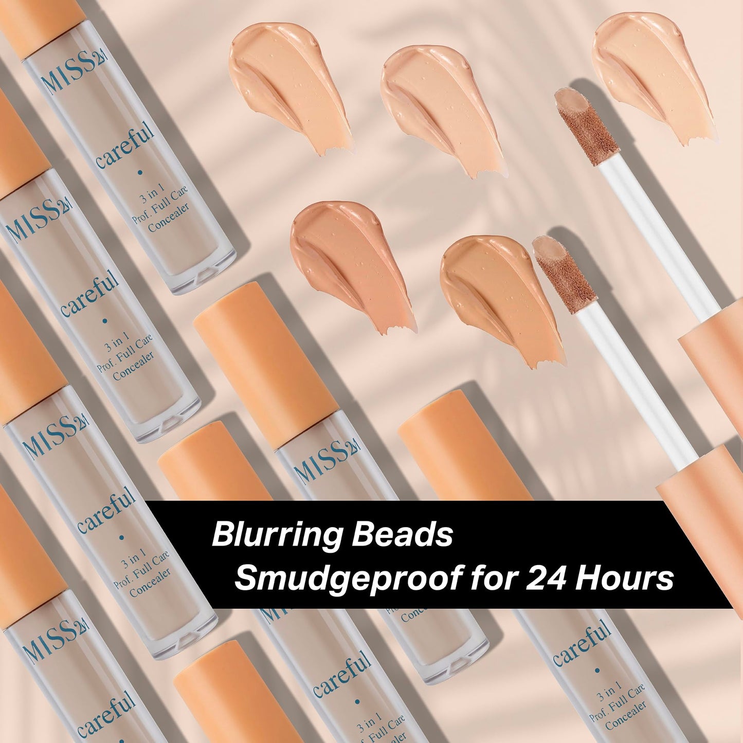 MISS2M Careful 3-in-1 Matte Concealer, Primer & Plumper with Full-Coverage Pigment for Face & Under Eye Concealer: 102 Neutral Fair, 0.2 Fl Oz