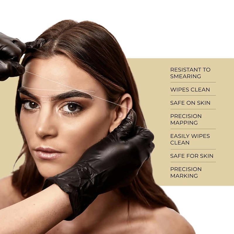 Premium Eyebrow Mapping String for Microblading - Pre-Inked Charcoal Thread | 15 Meters, Essential Brow Supplies