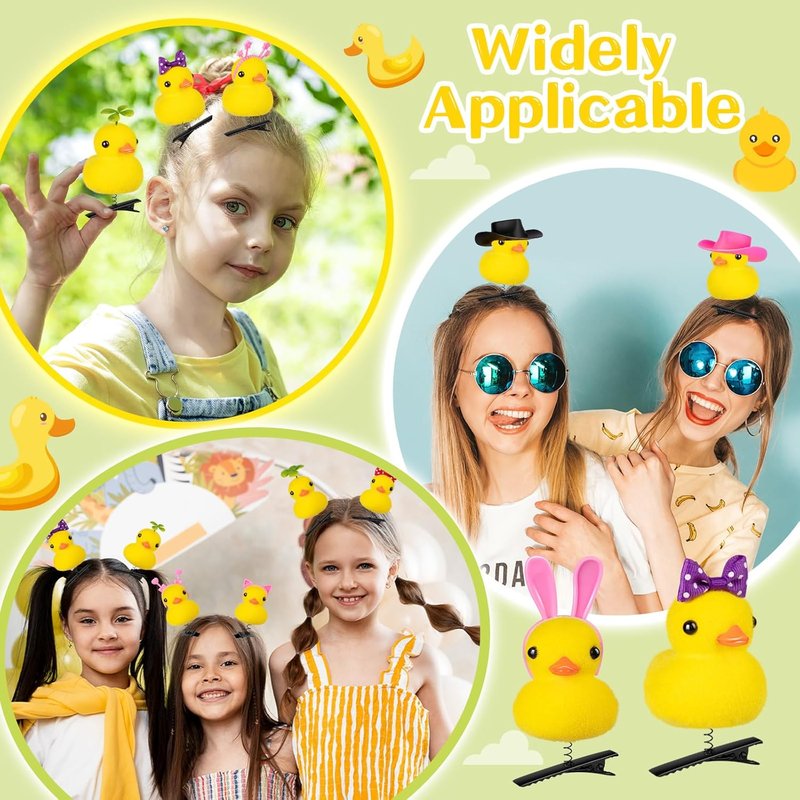 Cute Duck Hair Clips - 36 Pcs Colorful Rave Accessories for Festivals | Party Props