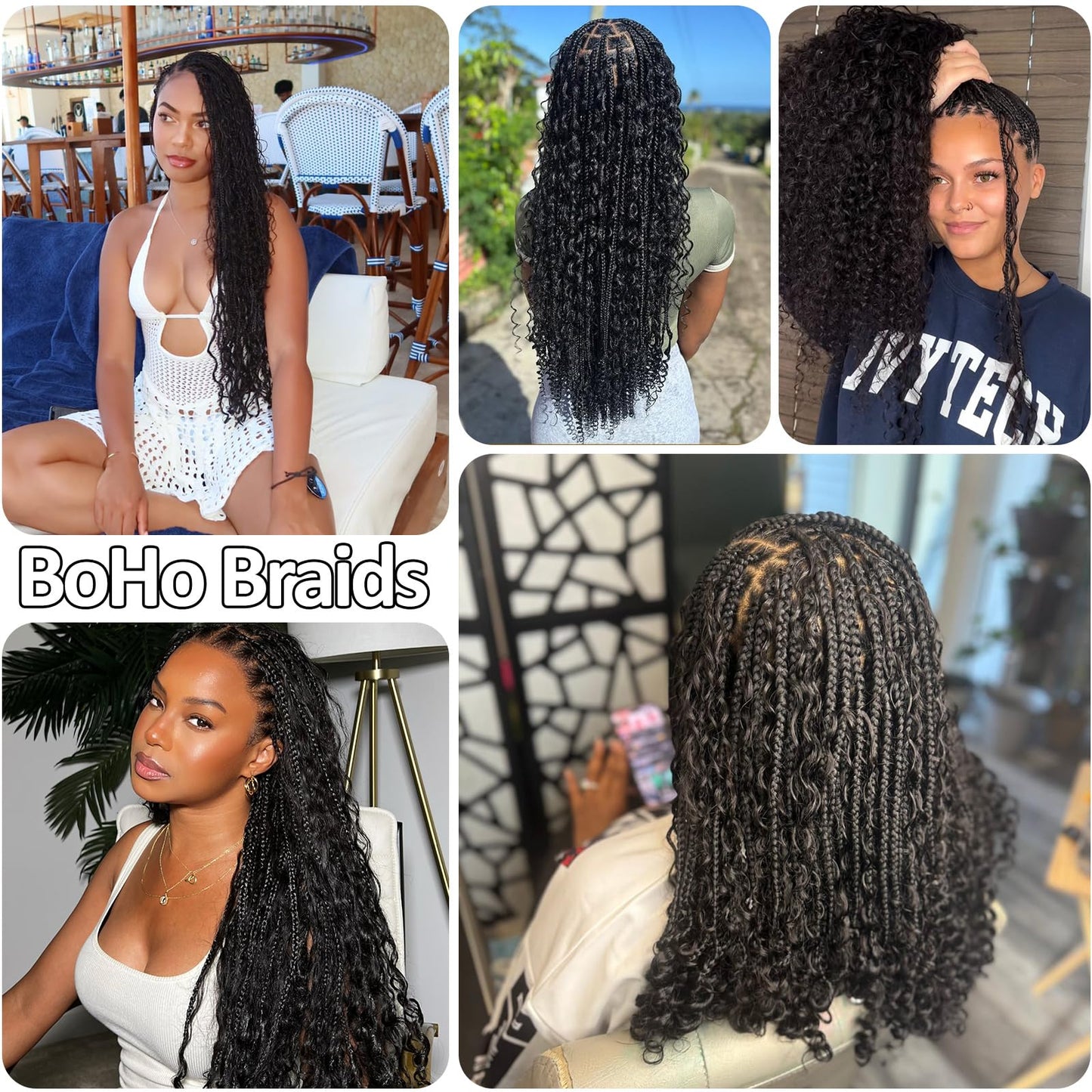 Boho Human Hair for Braiding 20 Inch 100% Brazilian Virgin Remy Hair Bulk 50g Curly No Chemical Processing Soft Silky 1 Bundle Natural Color for Bohemian Braids Knotless Braids