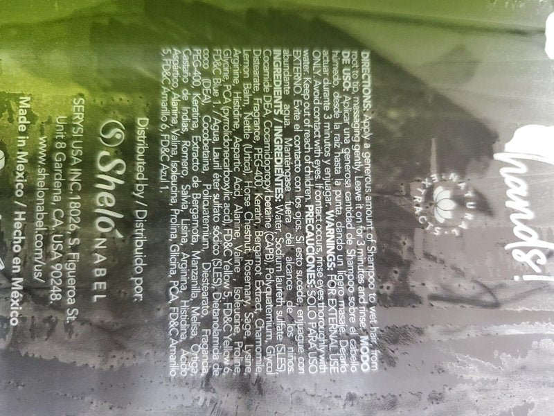Sheló NABEL Bergamot Shampoo Caida de Cabello Fragil Quebradizo Champu Bergamota