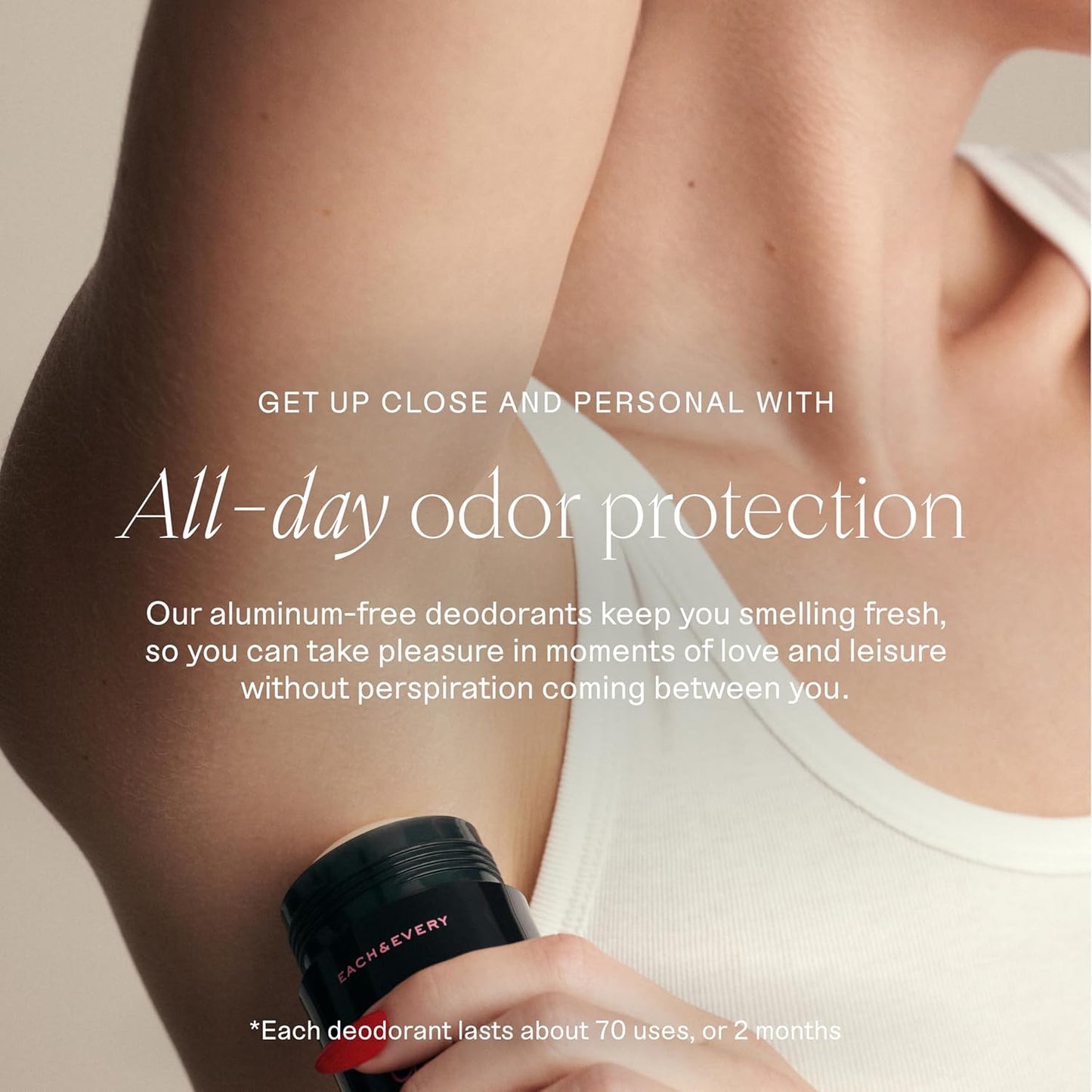 Aluminum-Free Deodorant for Women & Men | Natural Fragrance, 72-Hr Odor Protection, Non-Toxic - Rose & Vanilla, 2.5oz