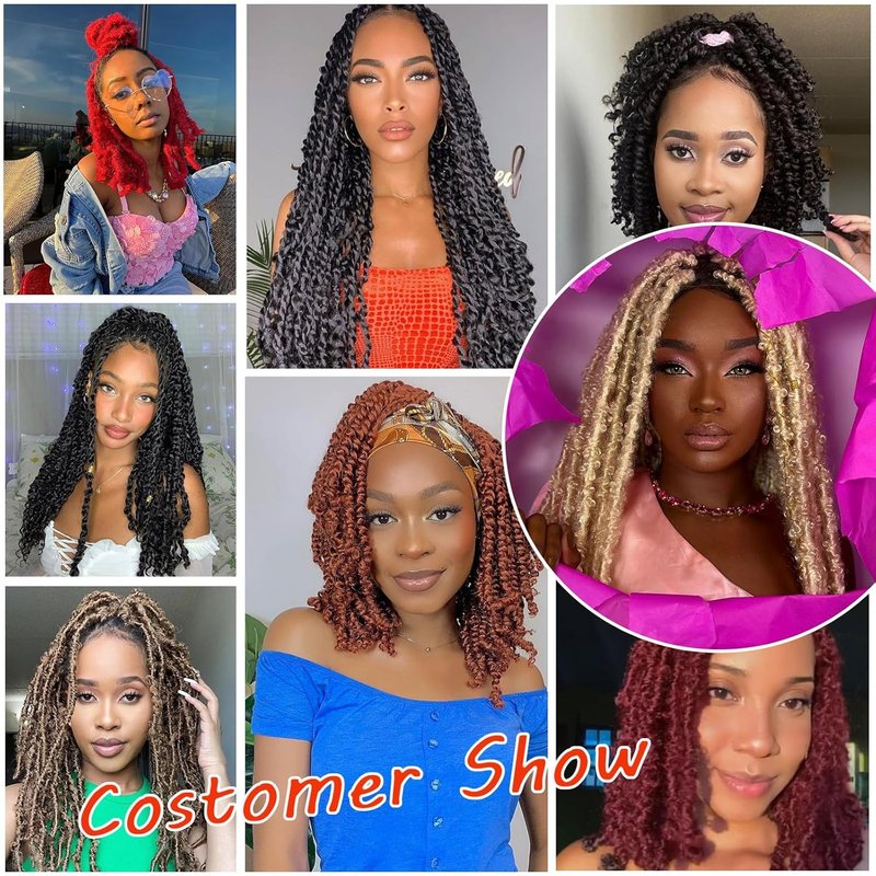 Kinky Braiding Hair - 24 Inch Springy Afro Twist | 8 Packs Soft Locs Brown Cuban Twist Color 30