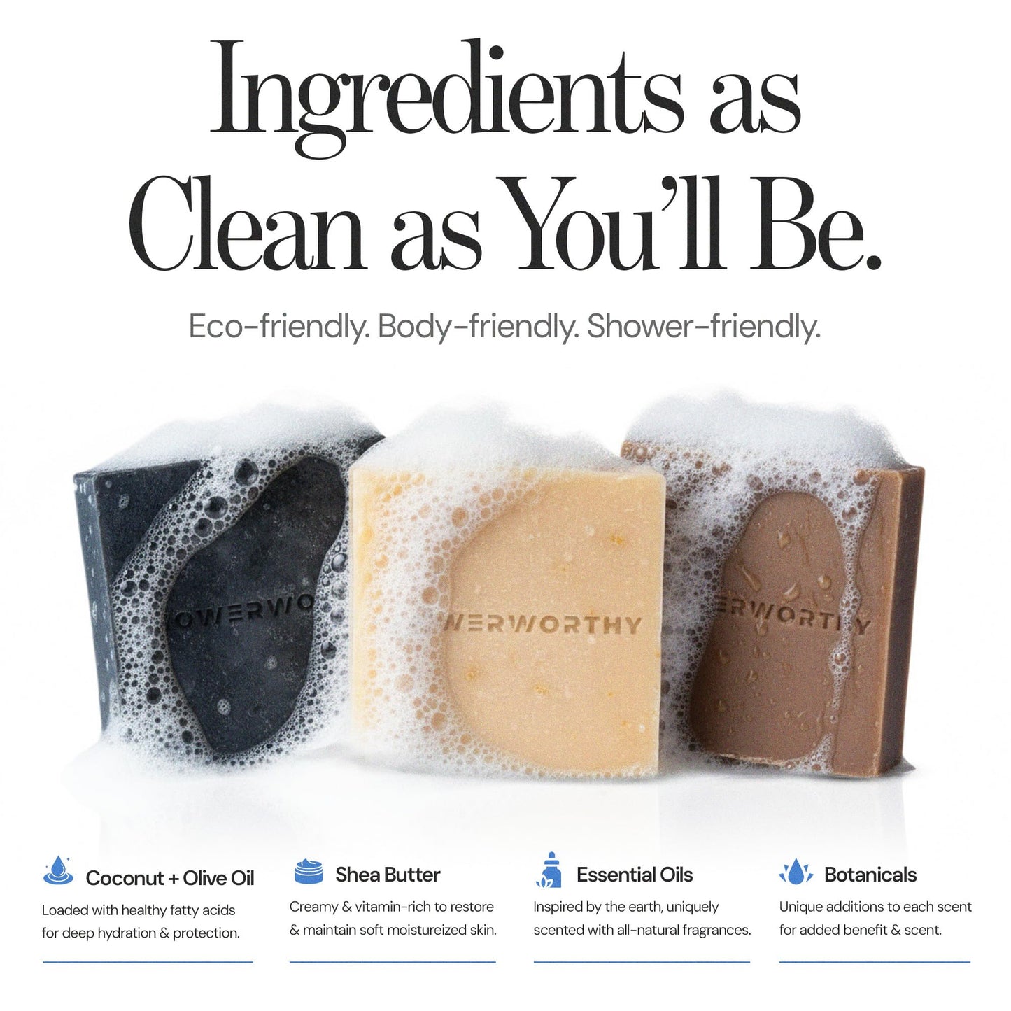 Showerworthy Organic Bar Soap 8-Pack: Natural Cold Process