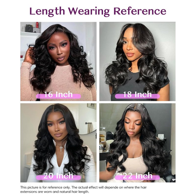IDN BEAUTY Seamless Clip in Hair Extensions Real Human Hair for Women,Body Wave Natural Black Remy Hair 14 Inch 7pcs 110g,Thick Invisible Edge Weft for Daily Wear