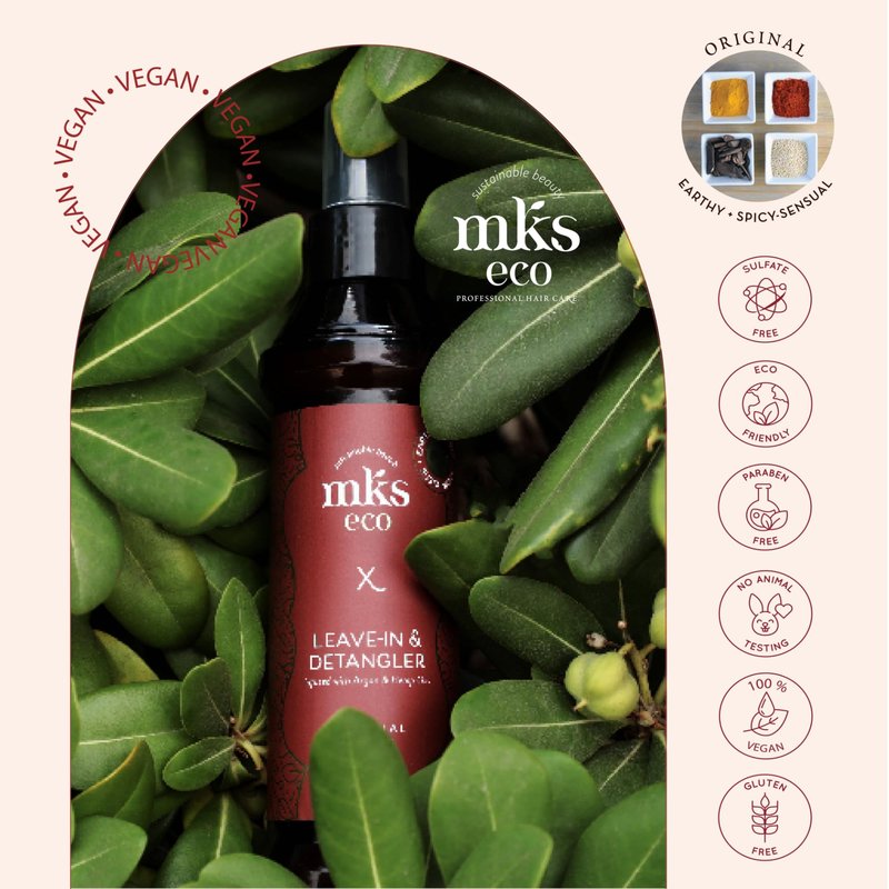 MKS eco X, Original Scent - 10 fl oz - Leave-In Treatment & Detangler - Moroccan Argan Oil, Hemp Seed Oil - Vegan & Cruelty Free