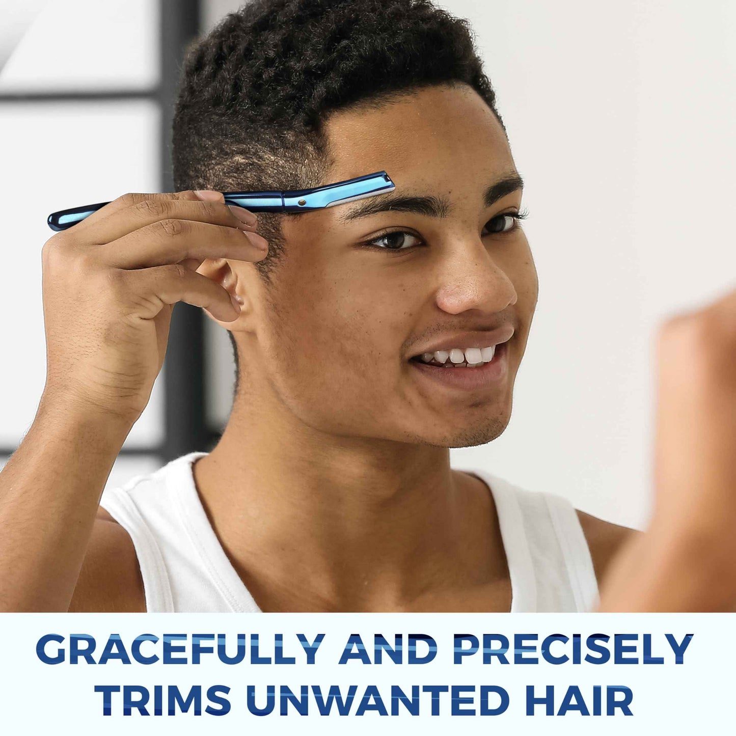 Blue Dermaplaning Razor with Silver Blade Disposal Box