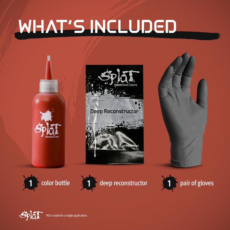 Splat Midnight Amber Semi Permanent Hair Dye Kit, 1 Application, Includes Deep Reconstructor Conditioner, Lasts 30 Washes, No Bleach Required, Vegan & Cruelty Free Hair Color