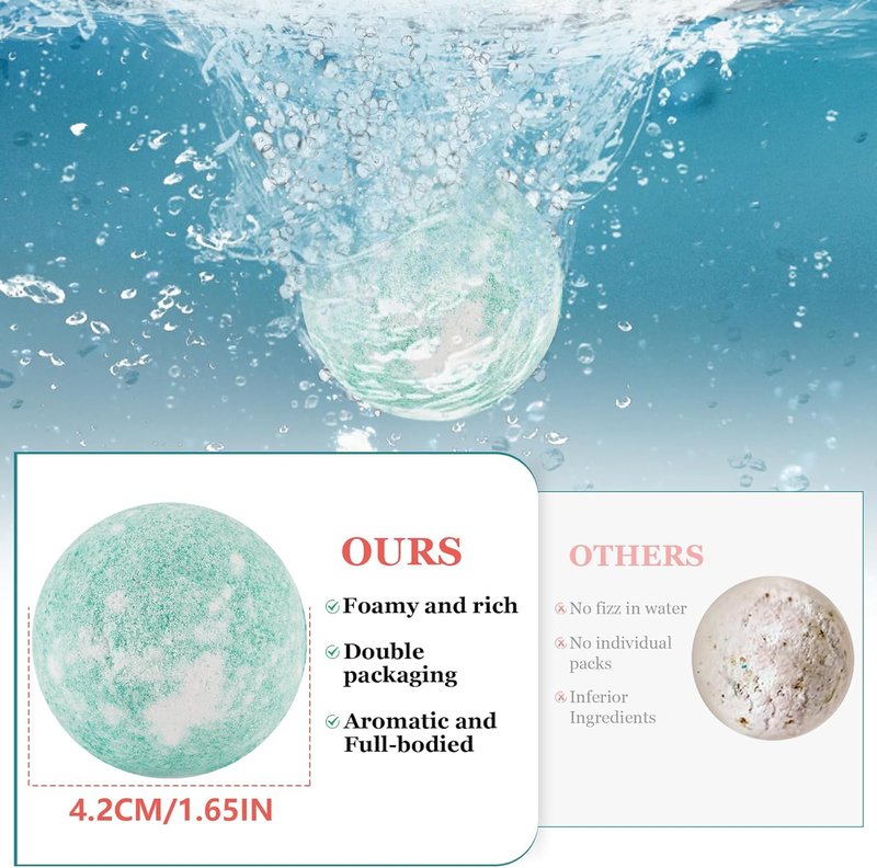 Bath Bombs Gift Set - 50 Pcs Natural Organic Bubble Bath Bombs with 10 Scents | Perfect for Spa, Birthdays & Holidays