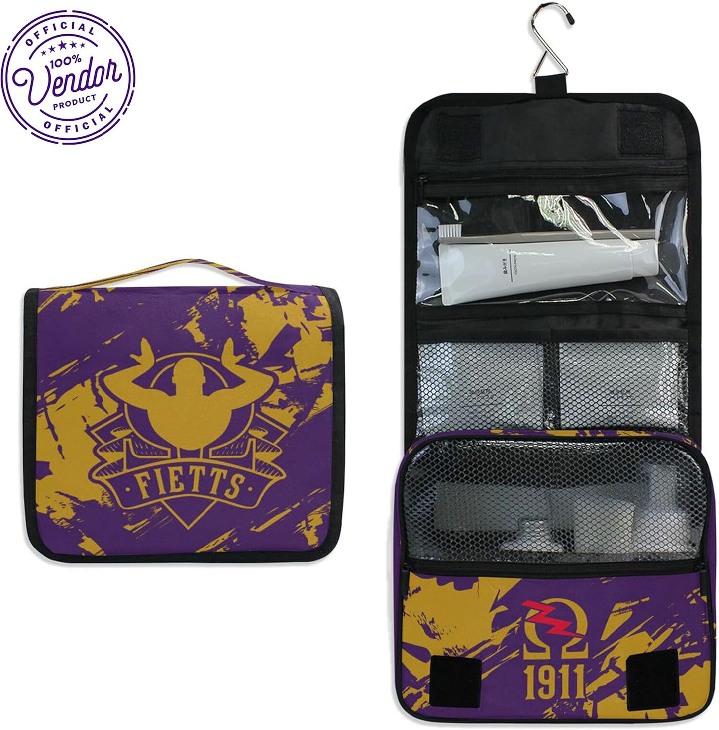 Omega Psi Phi Fraternity Toiletry Travel Bag - Durable Hanging Design | Ideal for Travel