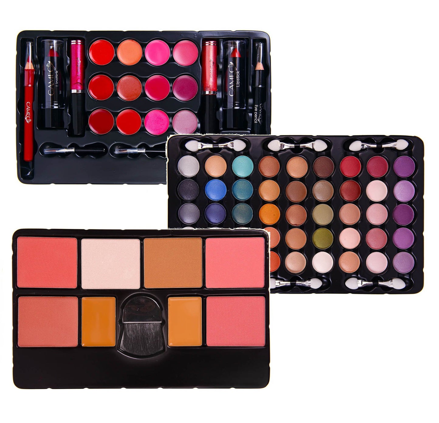 SHANY All In One Makeup Set, 67 Colors Eyeshadow, Blushes, Face Powder, Lipstick, Eye liners, Make up Pencils and Cosmetics Mirror - Makeup Kit With Reusable Beauty Organizer Train Case - Pink