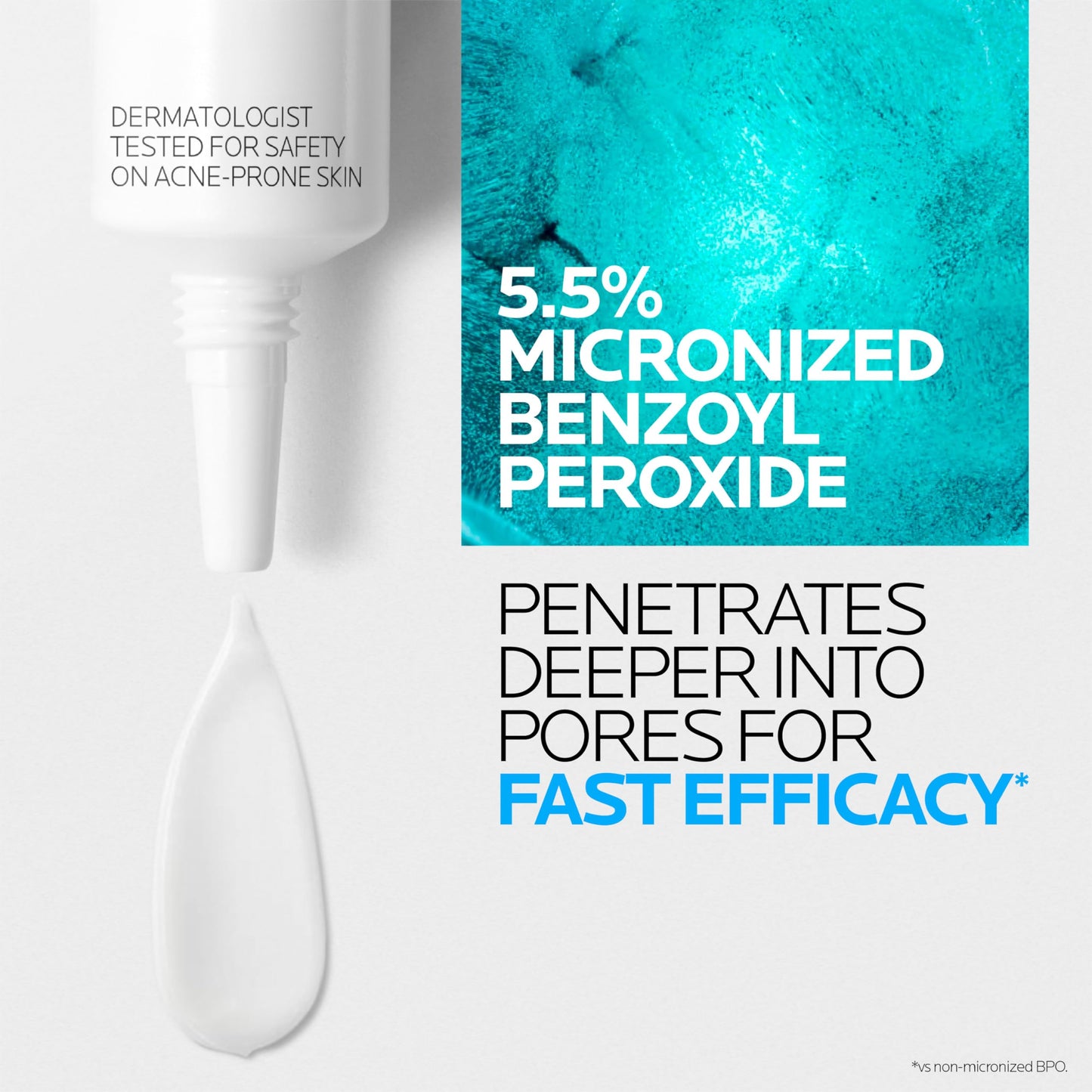La Roche-Posay Effaclar BPO Multi-Target Acne Treatment with 5.5% Micronized Benzoyl Peroxide, Acne Cream for Face, Targets Oily Skin, Blackheads & Prevents Pimples, Dermatologist Recommended, 20ml