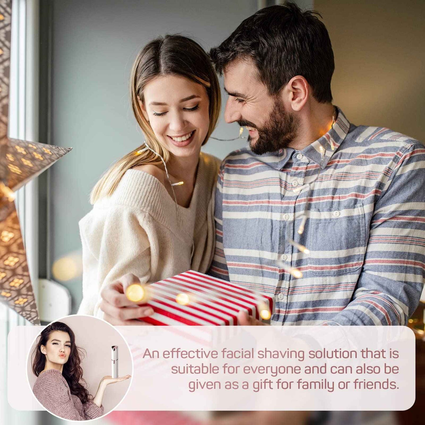 Facial Hair Removal for Women, Gurelax Electric Face Shaver, Painless Facial Hair Remover, Rechargeable Hair Removal Device for Lip, Chin with a Velvet Bag