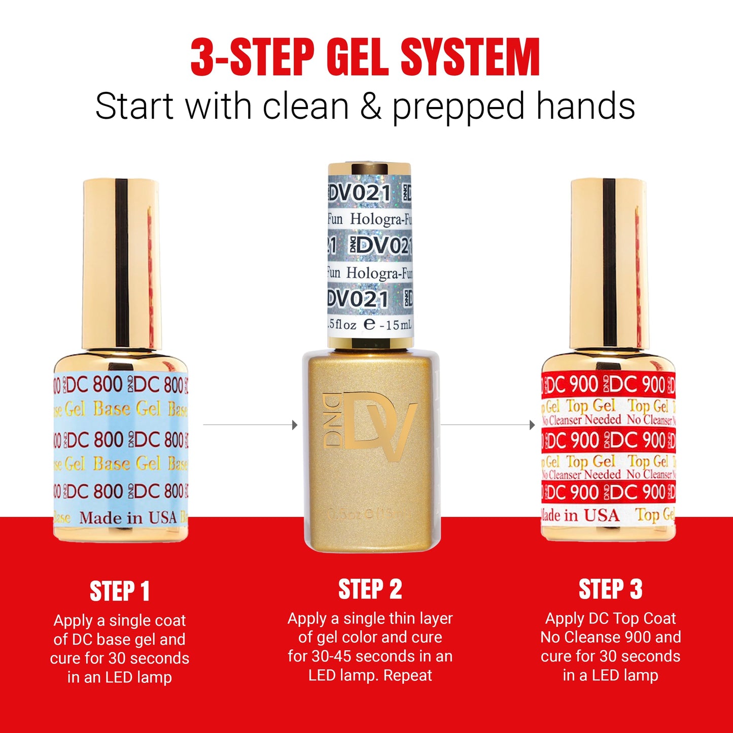DND Gel Diva Polish Set, Mirrorball Collection, UV/LED Gel Polish and Air Dry Nail Lacquer, Matching Chip-Free Polish Duo, White001 Icy Glitz, 0.5 Fl Oz Each