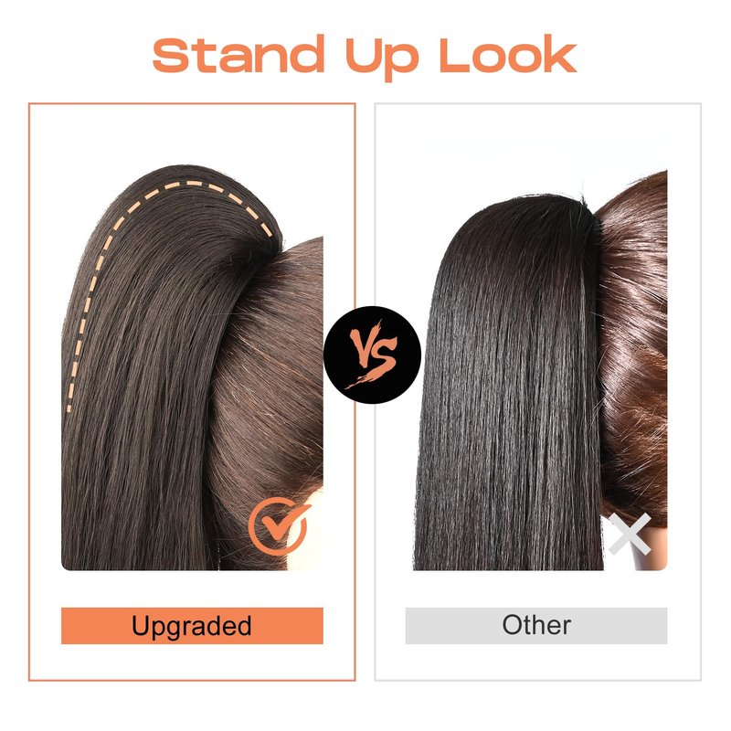 SEIKEA Versatile Drawstring Ponytail Extension, 26" Long Wavy Multi Layered Clip in Ponytail Hair Extensions Stand Up High Fake Pony Tail Soft Natural Synthetic Hairpiece Chocolate Brown Highlights