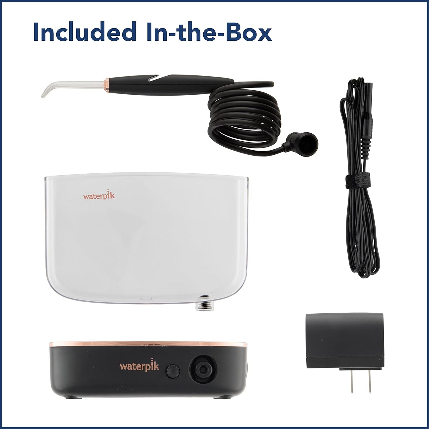Waterpik Portable Water Flosser - Travel-Friendly Design, ADA Accepted | Black/Copper WF-04