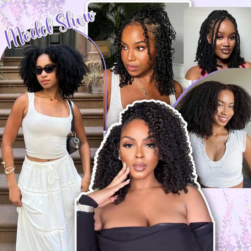 Kinky Curly Human Hair for Braiding - Soft 4C Afro Bulk Extensions | Natural Black 16 Inch (1B, 35g/Pack)