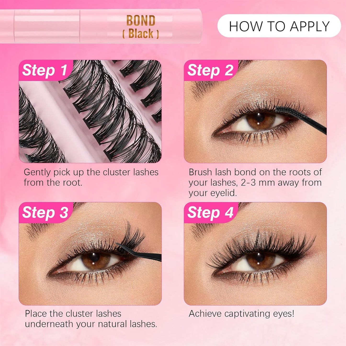 Eyelash Extension Kit - 167 Pieces DIY Individual Eyelashes | D Curl 8-16mm with Bond & Remover