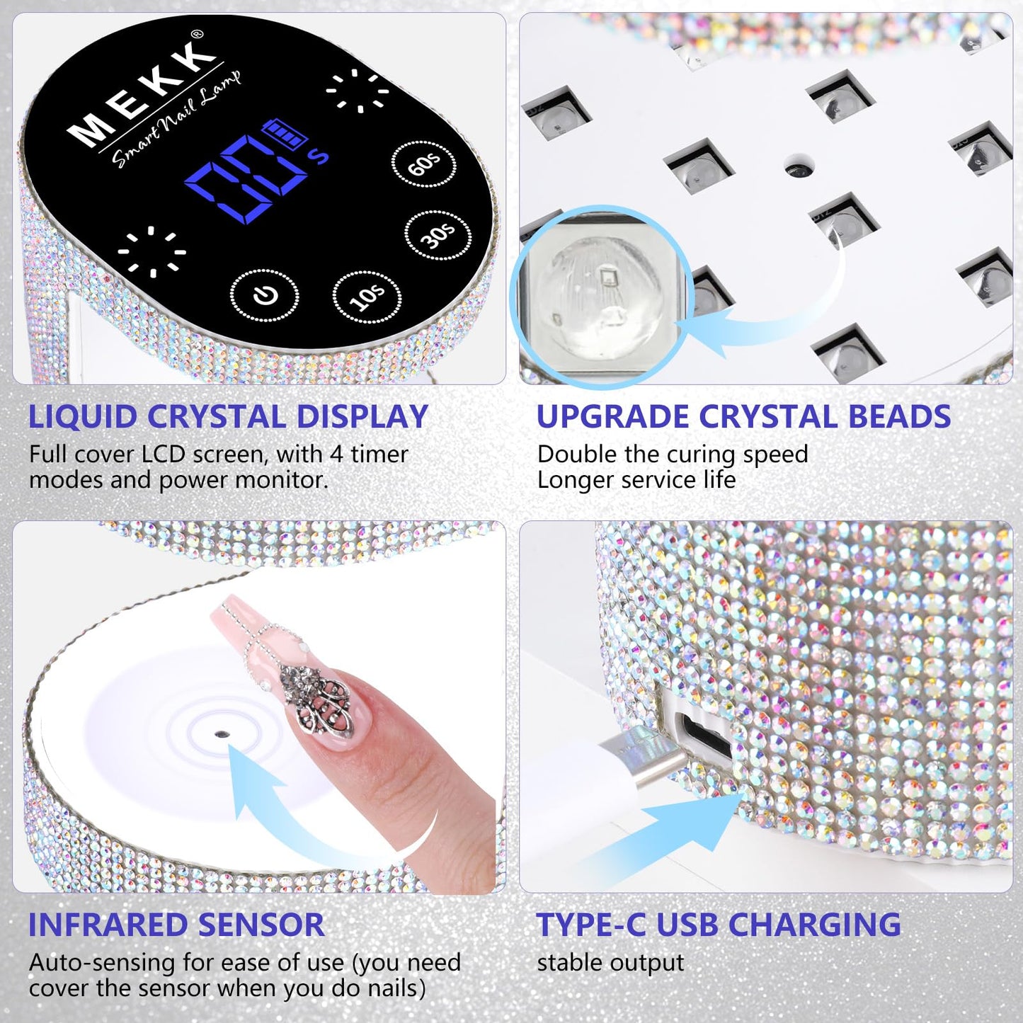 MEKK Mini UV Light for Gel Nails, 24W Cordless Flash Cure Nail Lamp