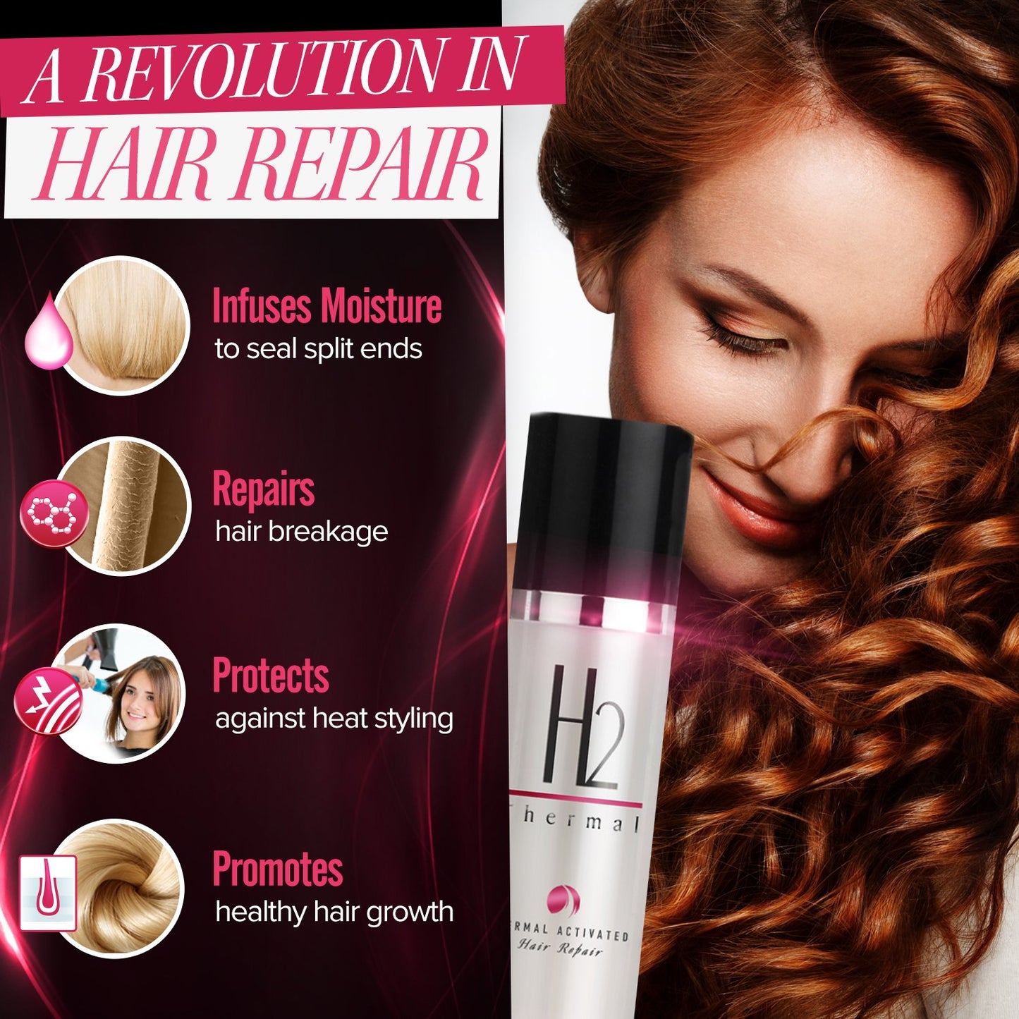 H2 Thermal and Visible Science Argan Oil Bundle - Hair Repair Treatment and Heat Protectant + Argan Oil Serum for Gorgeous Shiny Hair - Repair and Prevent Damage - Seal Split Ends (2 Items)