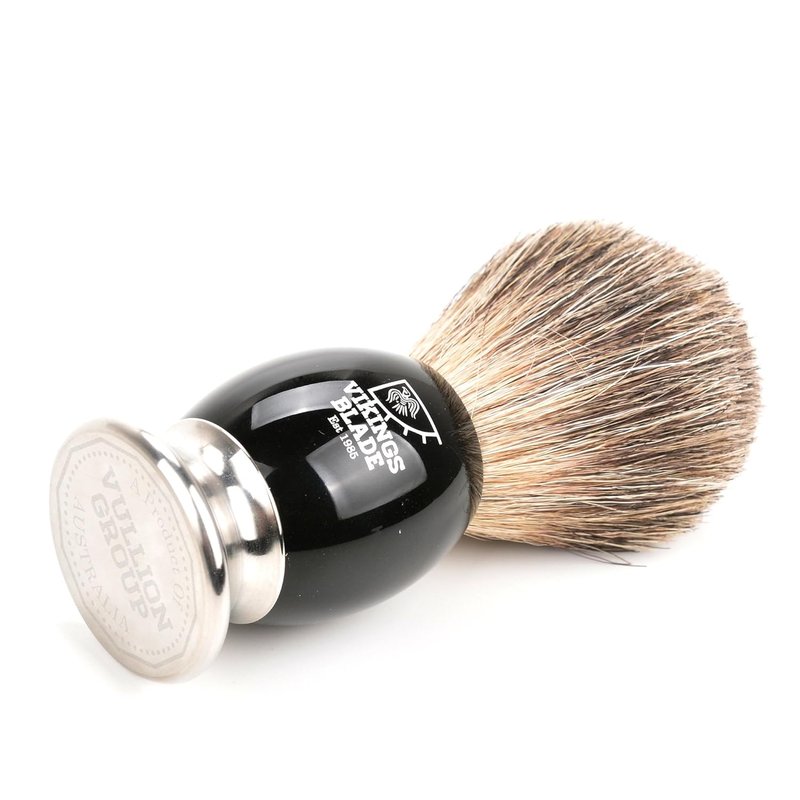 VIKINGS BLADE Luxury Shaving Brush for Men - Ultra Heavy Acrylic & 316L Steel Handle | Dark Stallion Color, Plush Feel