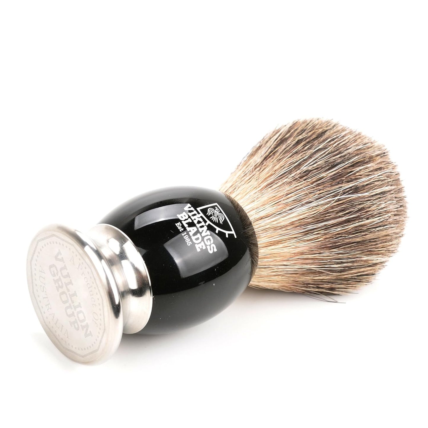 VIKINGS BLADE Luxury Shaving Brush for Men - Ultra Heavy Acrylic & 316L Steel Handle | Dark Stallion Color, Super Strong Knot