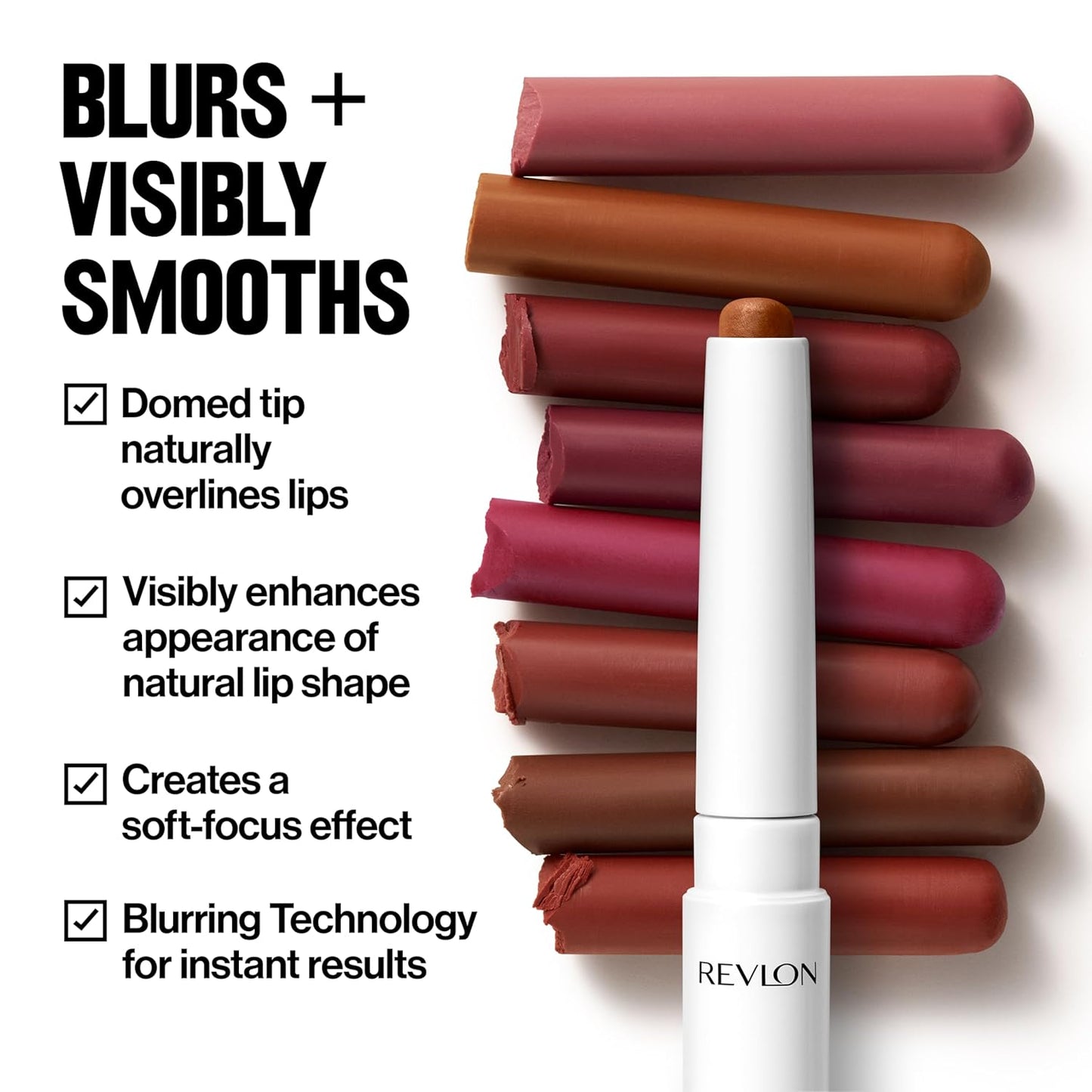 Revlon PhotoReady Instant Blur Liner - Soft Matte Lip Makeup for Fuller-Looking Lips | Sheer-to-Buildable, 004 Lazy, 0.05 oz