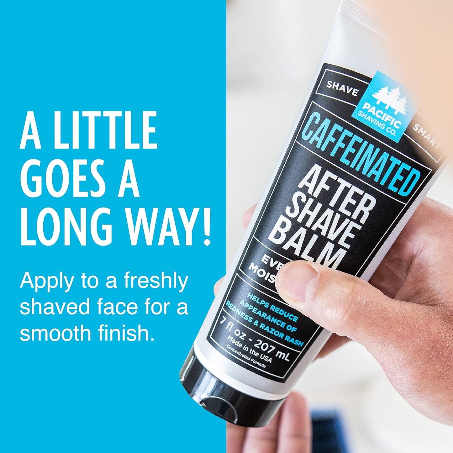 Caffeinated Aftershave for Men - Antioxidant Face Lotion & Spearmint Post Shave Balm | 7 Fl Oz, 2 Pack