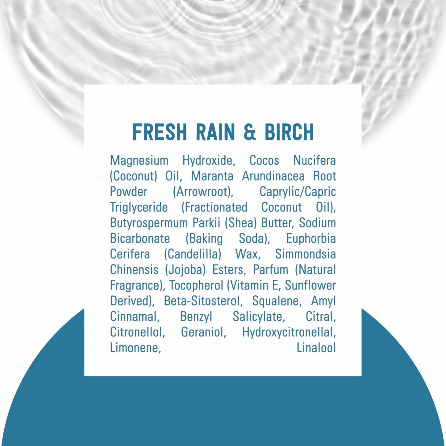 Schmidt's Aluminum-Free Vegan Deodorant Fresh Rain & Birch with 24 Hour Odor Protection, for Women and Men, Natural Ingredients, Cruelty-Free, 2.65 oz