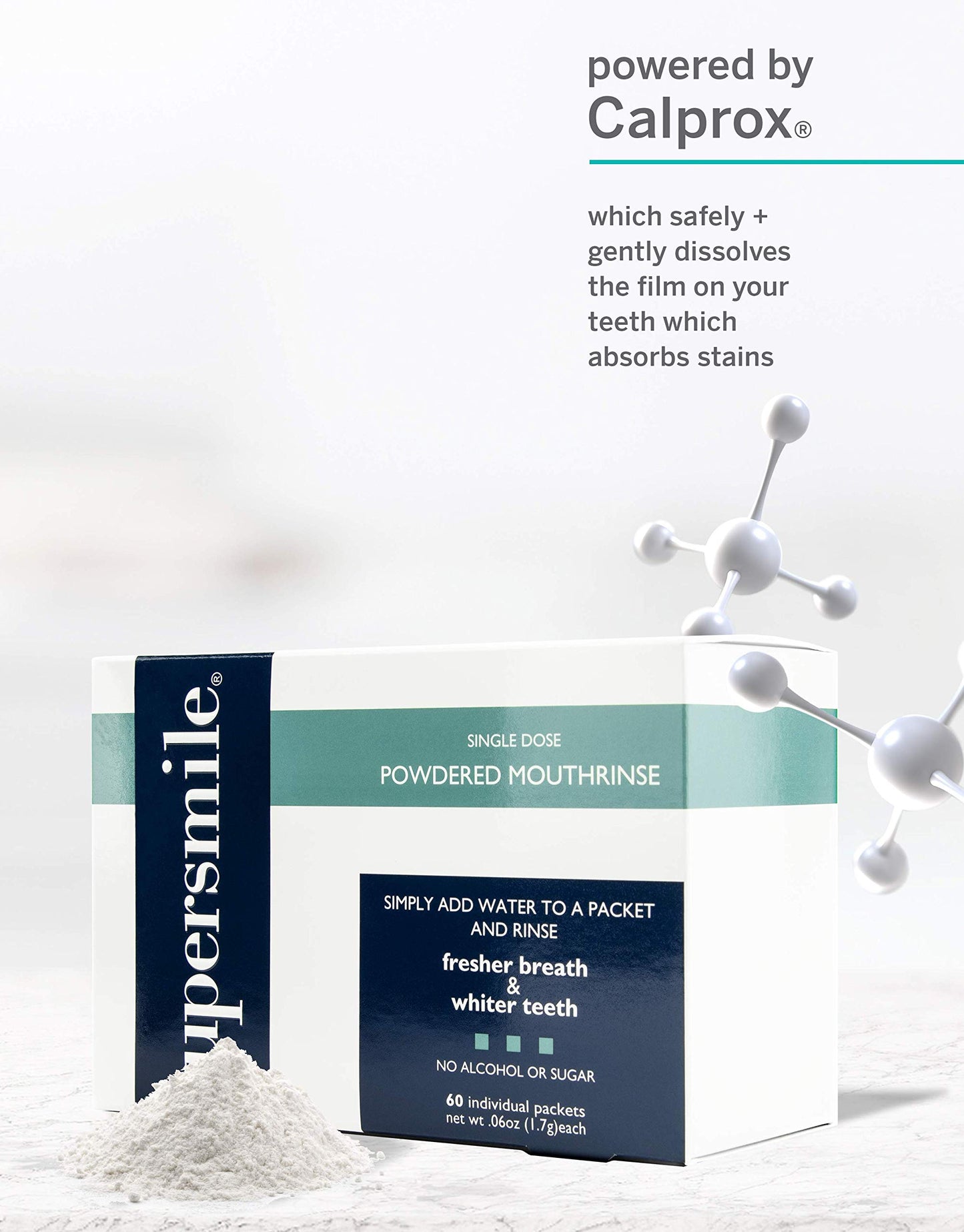 Supersmile Powdered Mouth Rinse, Fresh Mint, Alcohol-Free, 60-Count