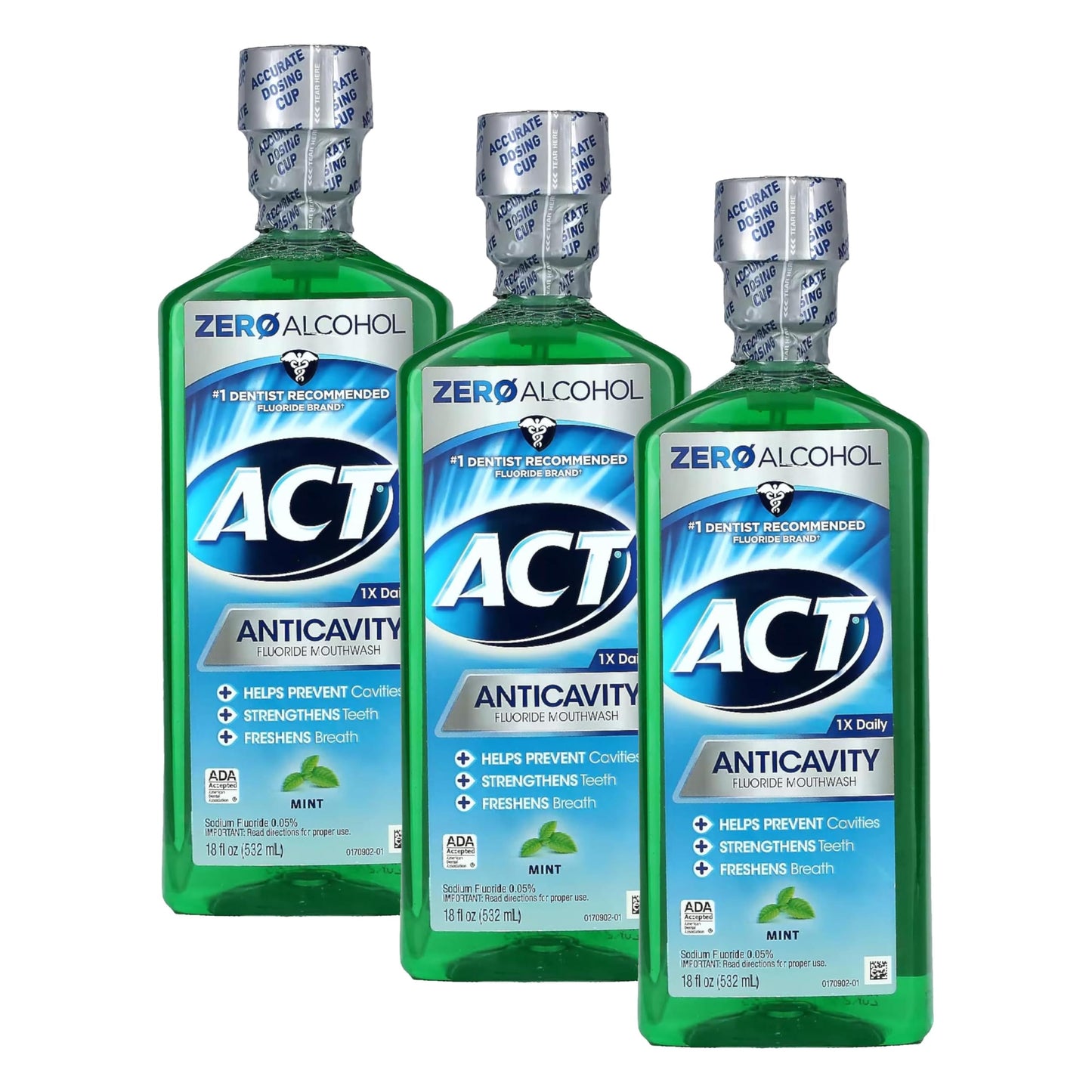 Act Anticavity Fluoride Mouthwash Mint 18 fl oz (Pack of 6)