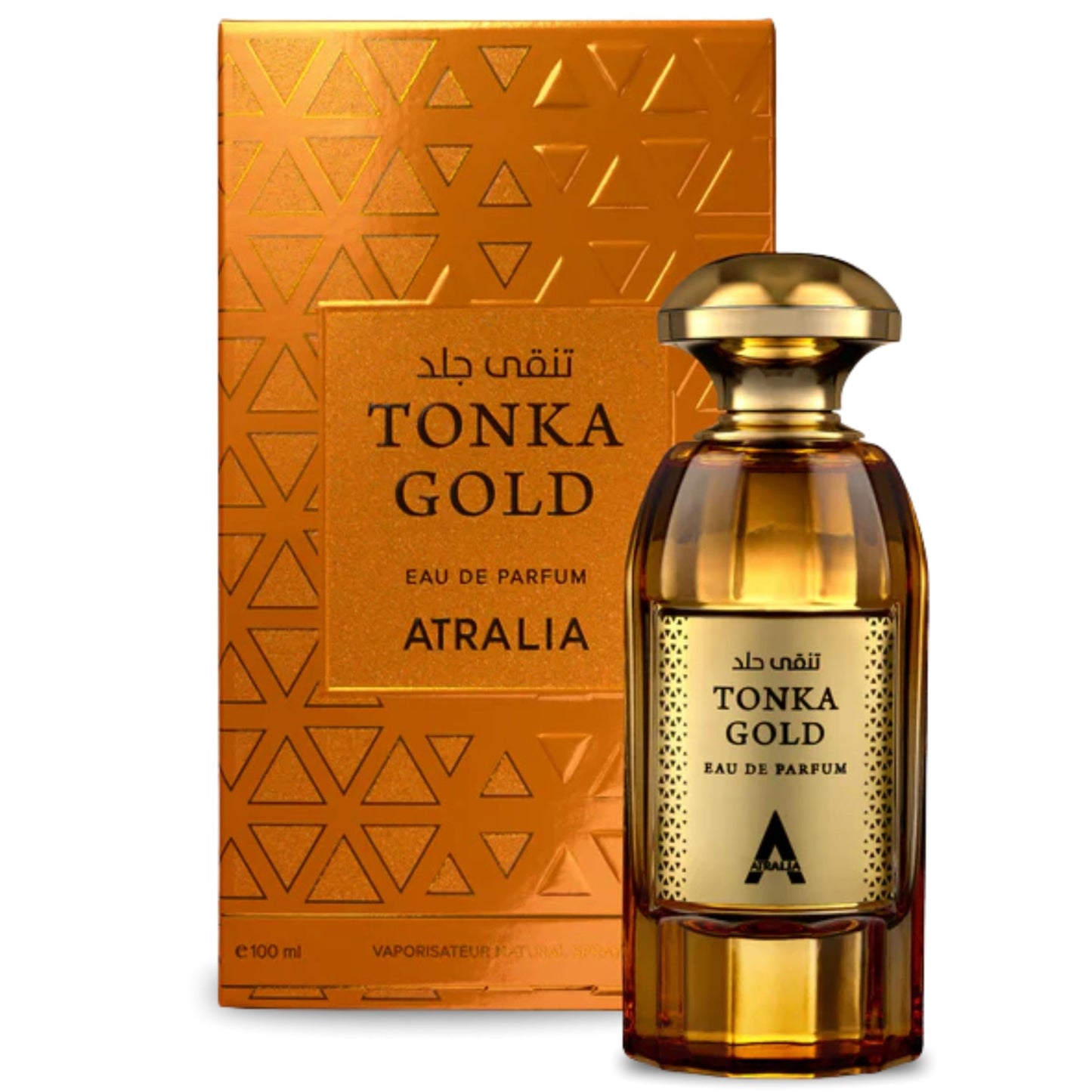 Atralia Tonka Gold Eau De Parfum Unisex 100Ml 3.4Oz - Luxurious and Long Lasting Fragrance With Top Notes Of Cognac, Cinnamon and Plum