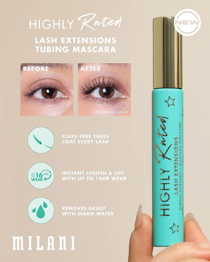 Milani Lash Extensions Tubing Mascara - Length & Lift | Stay Put Infinite Eyeliner & Eyeshadow Primer