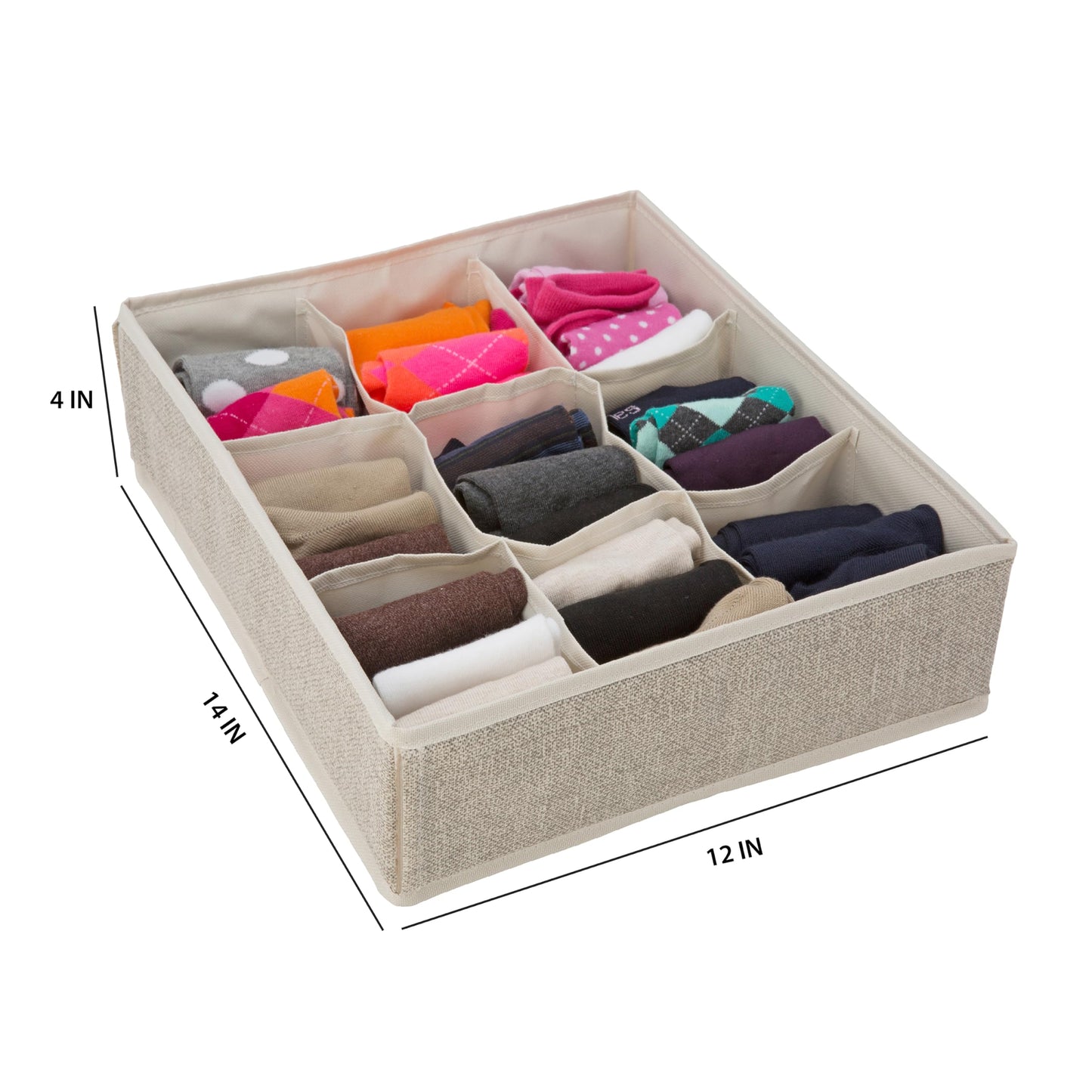Simplify Drawer Organizer, 9 Compartment, Faux Jute (25516-FEJ)
