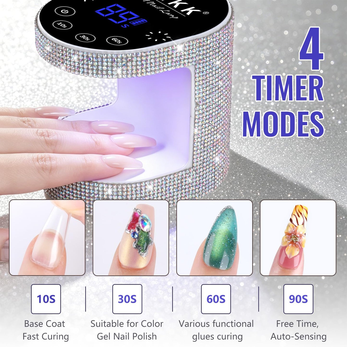 MEKK Mini UV Light for Gel Nails, 24W Cordless Flash Cure Nail Lamp