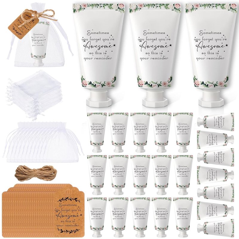 Employee Appreciation Gifts - Mini Lotion Travel Size Hand Cream | 24 Sets Inspirational Thank You Gifts for Staff & Teachers