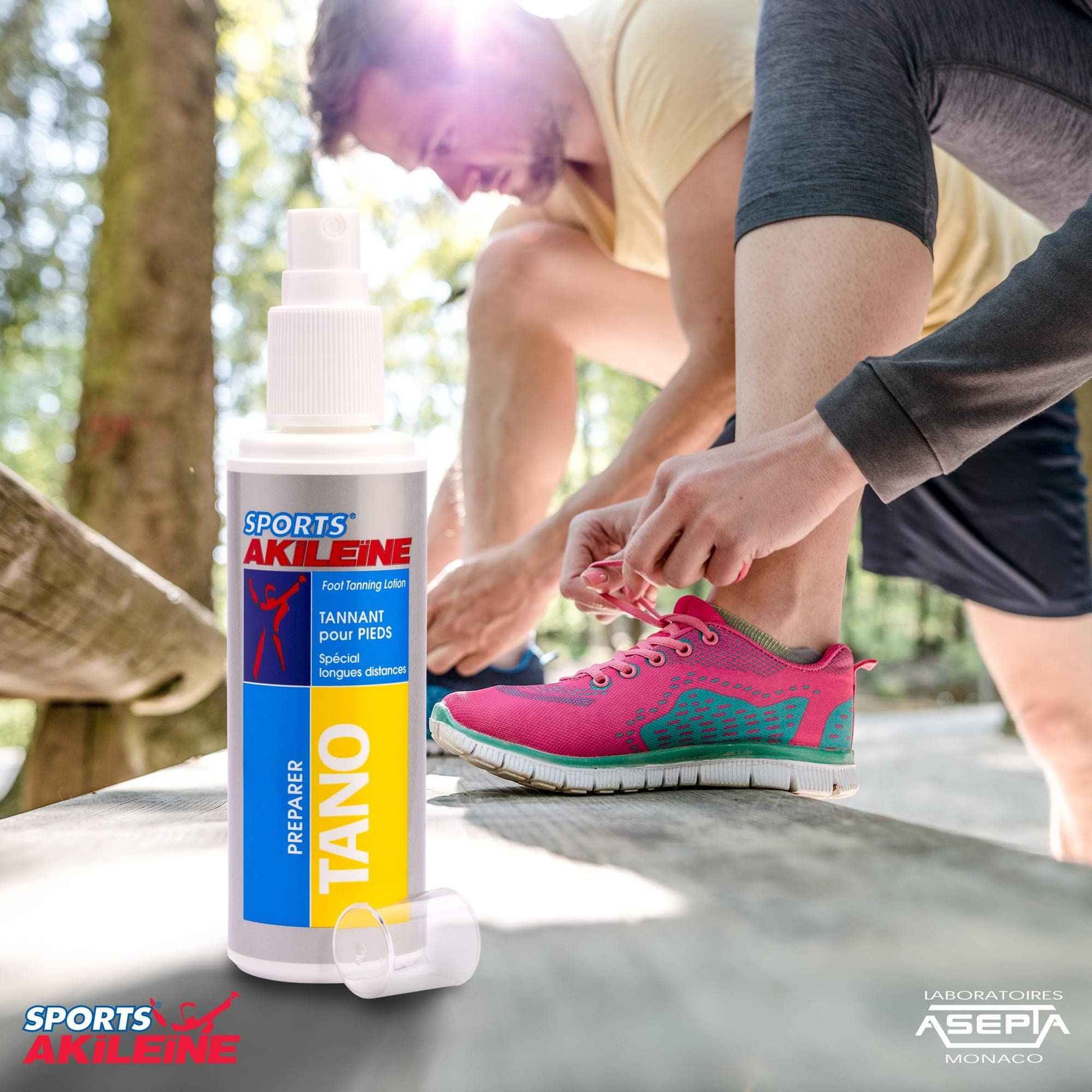 Akileïne Sports Foot Lotion 100ml - Tanning & Conditioning Cream for Resilient Dry Feet, Moisturizing Foot Care for Endurance Sports