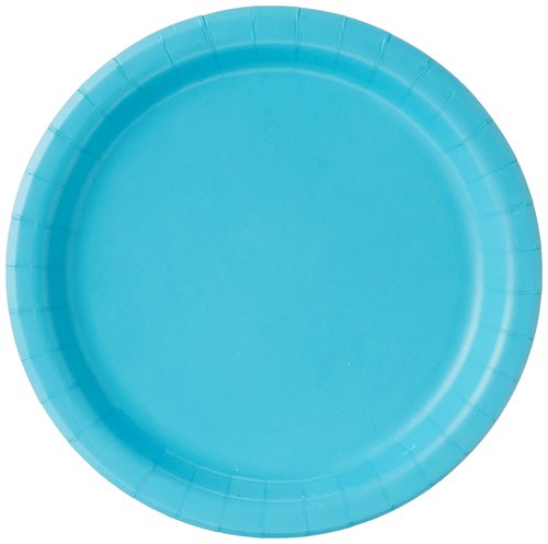 Creative Converting 7" Solid Bermuda Blue Luncheon Paper Plates - 24pcs