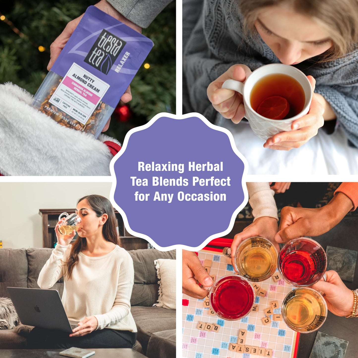 Tiesta Tea - Nutty Almond Cream, Premium Loose Leaf, Cinnamon Almond Herbal Tea Blend, Non-Caffeinated, Make Hot or Iced & Brews Up to 25 Cups, 2.1 Ounce Resealable Pouch